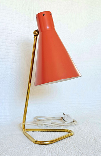 Tischlampe rotbrauner schirm - tischlampe,