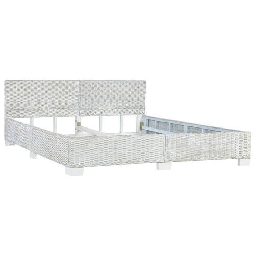 Bettgestell grau natur - grau, rattan