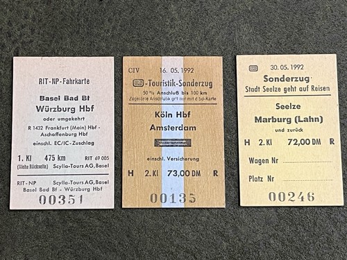 Drei alte fahrkarten - drei,