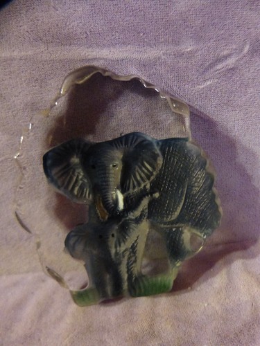 24468 glasrelief elefant 8 - ,