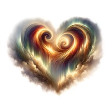 Aquarell Aurora Herz 9x9 cm