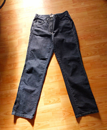 Damen jeans schwarz gerade - schwarz,