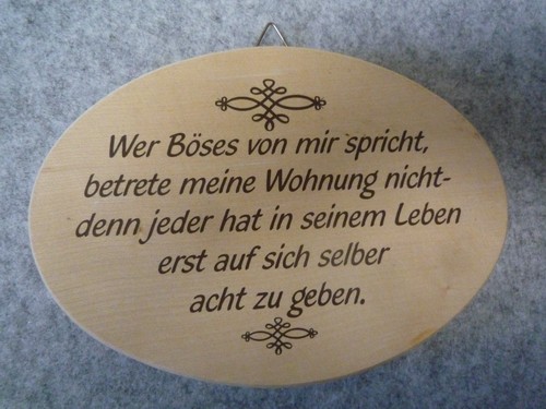 Holzbild böses spruch - "böses",