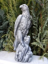 Falke, Gartenfigur, Steinguss, H 52 cm, Adler, Gartendeko, Skulptur, Steinfigur
