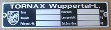 Typenschild tornax wuppertal - typenschild,