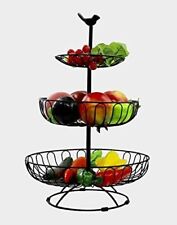 Etagere - Obst Etagere 3 stöckig - dekorativer Obstkorb - schwarz (30 x 30 x 47)