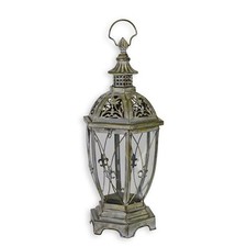 9932476-d Laterne Blech rustikal Tragegriff Pagodenform hexagonal 57x22x25cm