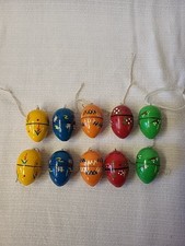 10 Stück Ostereier, Strauchbehang, Holz  Deko Ostern, Erzgebirge, DDR