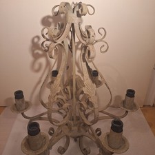 Schmiedeeisen Kronleuchter 6-flammig Shabby Chic Vintage Deckenlampe Ranken