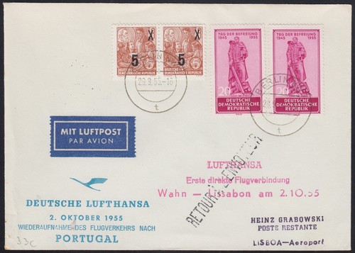 Ddr beleg 1955 - ddr, mif