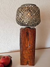 Leuchter Lichtsäule Holzbalken Windlicht aus urigen Holzbalken Abrissbalken