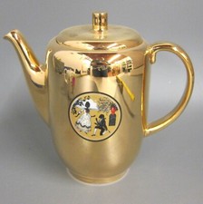 1,3 l Kaffeekanne Carlsbad Gloria Czechoslovakia Gold Auflage