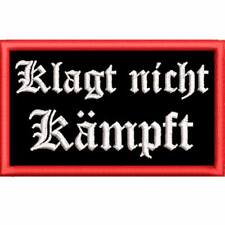 Klagt nicht Kämpft AUFNÄHER PATCH BIKER mit KLETT 9x5,5cm Farben frei wählbar