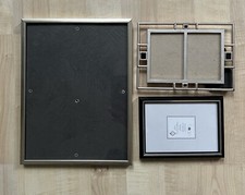 3x Bilderrahmen Sammlung Gemälde Bild Sammlungsauflösung Silber Metall Chrome