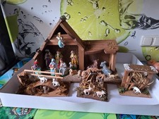 Alt! Adventskrippe, Krippenset mit Stall und Figuren - aus Italien