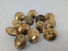 13  Stück DB Uniformknöpfe, Messing gefüllt, Deutsche Bundesbahn.