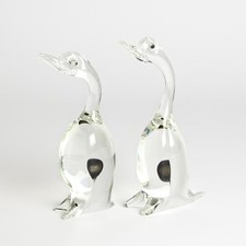 Murano Glas Figuren Paar Cenedese Ente Made in Italy Vintage Tierfiguren aus Ven