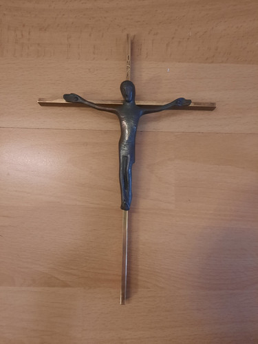 Altes kreuz kruzifix messing - kruzifix,