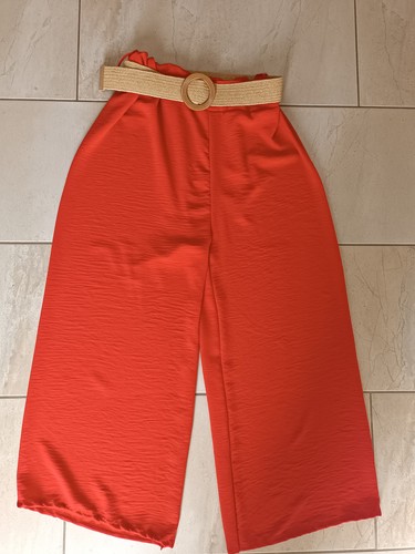 Damen hose weitgeschnitten rot - damen,