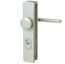 BASI Schutzbeschlag mit Zylinder Ziehschutz F 1/2  ZA 72 / 92  Knopf gerade R/L