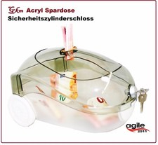 Spardose staubsauger Acryl 27x15x17cm Sparbox Sparbüchse Spendenbox abschließbar