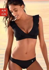 JETTE JOOP, Triangel Bikini mit Volant, schwarz, Gr. 38 A/B, NEU!