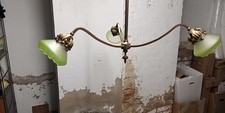 JUGENDSTIL  DECKENLEUCHTE  BLÜTENGLAS 3 FLAMMIG