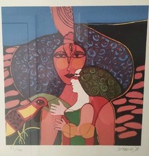 Corneille, Lithographie, gerahmt, signiert, nummeriert 62/100, 1978, 80x50cm