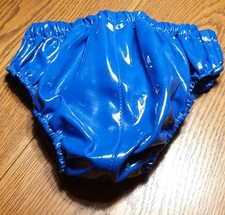 Damen/ Herren Lack Slip blau Vinyl Qualität Glänzend Größe L