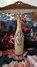 Barock Flasche Deko Vintage Shabby Chic Krone Gold Lablanche