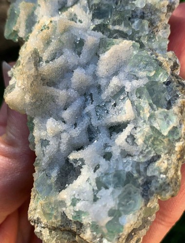 Grüner fluorit mit quarz - grüner, –