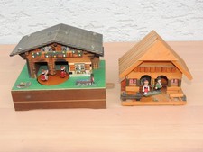 2x Vintage Schweizer Spieluhr Mit Musik Handarbeit Holz