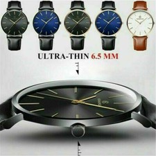 Herren Uhren Mode Wasserdicht Sport Analoger Quarz Uhr Beiläufig Ultra-Thin DE+