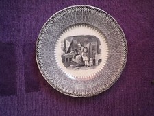 Wandteller Teller Villeroy & Boch D21,5cm Keramik Kupferstich antik Rarität 1860