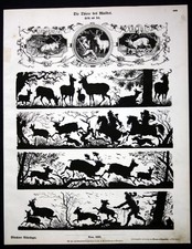 1860 - Tiere des Waldes Hirsch