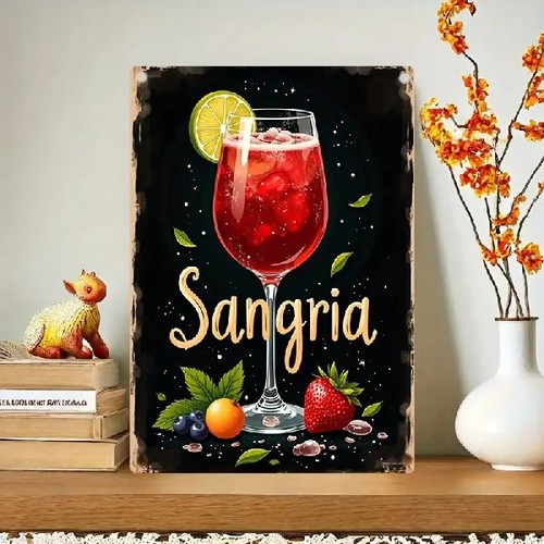 Blechschild sangria cocktail - blechschild,