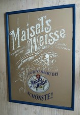 Bier Spiegel Brauerei Werbung MAISELS WEISSE Bayreuth Partykeller 73x53 gerahmt
