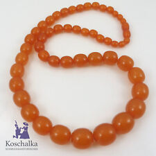 Elegante, Antike Bernstein Oliven Kette, Königsberger Manufaktur (E3947)