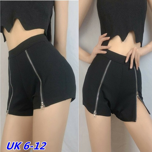 Ladies shorts zip slit hot