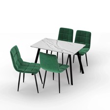 5-tlg. Esstisch & gepolsterte