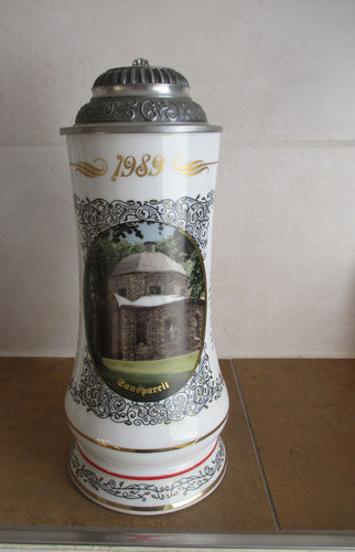 Bierkrug zinndeckel kulmbacher - bierkrug,