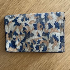 antiker Geldbeutel, Portemonnaie, Leder, Stoff, 12 x 8 cm