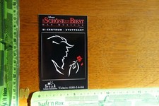 Alter Aufkleber Bühne Musical Walt Disney DIE SCHÖNE UND DAS BIEST Stuttgart