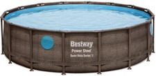 Bestway Power Steel Pool Komplett-Set mit Filterpumpe Ø 549 x 122 cm, Rattan NEU