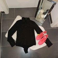 Neu Hallhuber M 38 40 blusenbody Hemdbluse Schwarz Bosic-Stil Top-Zustand 