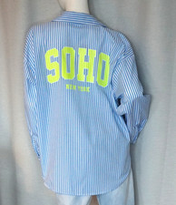 Boho Hemd Bluse Hemdbluse blau