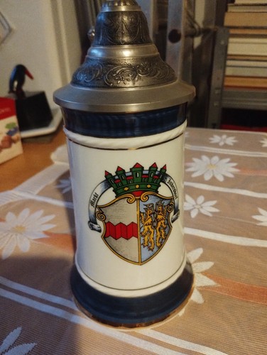 Porzellan bierkrug mit - porzellan,