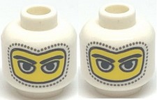 LEGO 2 Köpfe weiß mit Maske