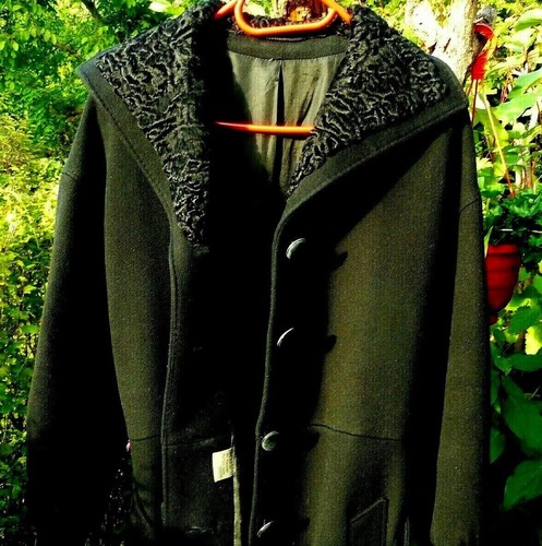 Edler wollmantel schwarz gr - ,