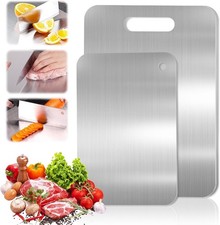 2 Stücke Titan Schneidebrett, 304 Schneidebrett Edelstahl,Schneidebretter Küche